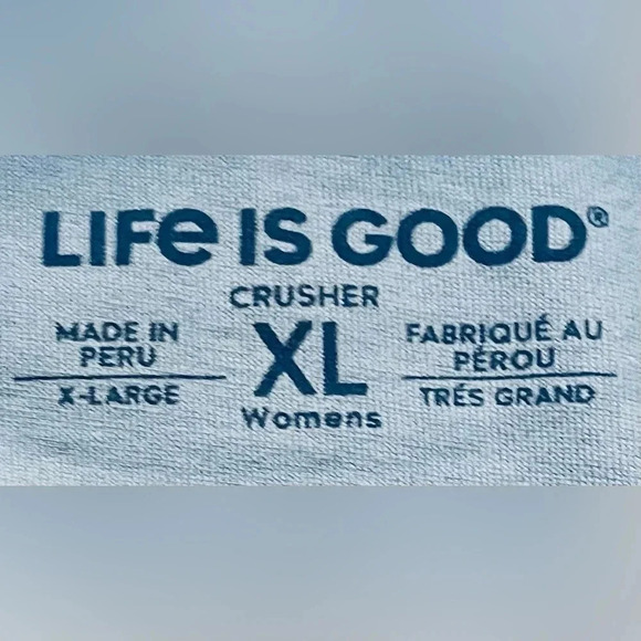 LIFE IS GOOD WOMEN’S Size XL CRUSHER TEE Cornflower Blue NWT - Picture 5 of 14